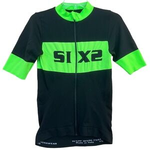 Sixs Cycling Jersey Womens XL Black Green Carbon Windshell Bike Tour Fitness